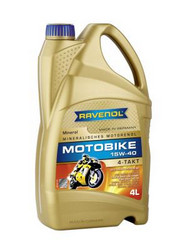 ������ �������� ����� Ravenol Motobike 4-T Mineral 15W-40,  � ��������-�������� � �������������