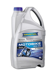 ������ �������� ����� Ravenol Motobike 4-T Ester 15W-50 (4�) new,  � ��������-�������� � �������������